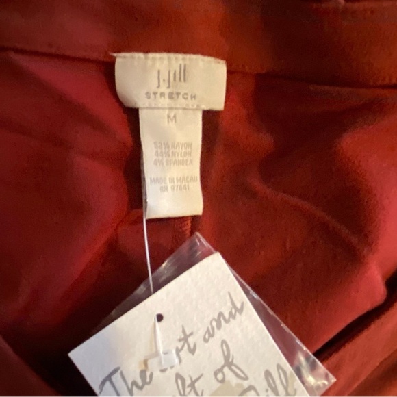 NWT J Jill Antique Red Stretch Dress Topper Size Medium - Picture 5 of 8